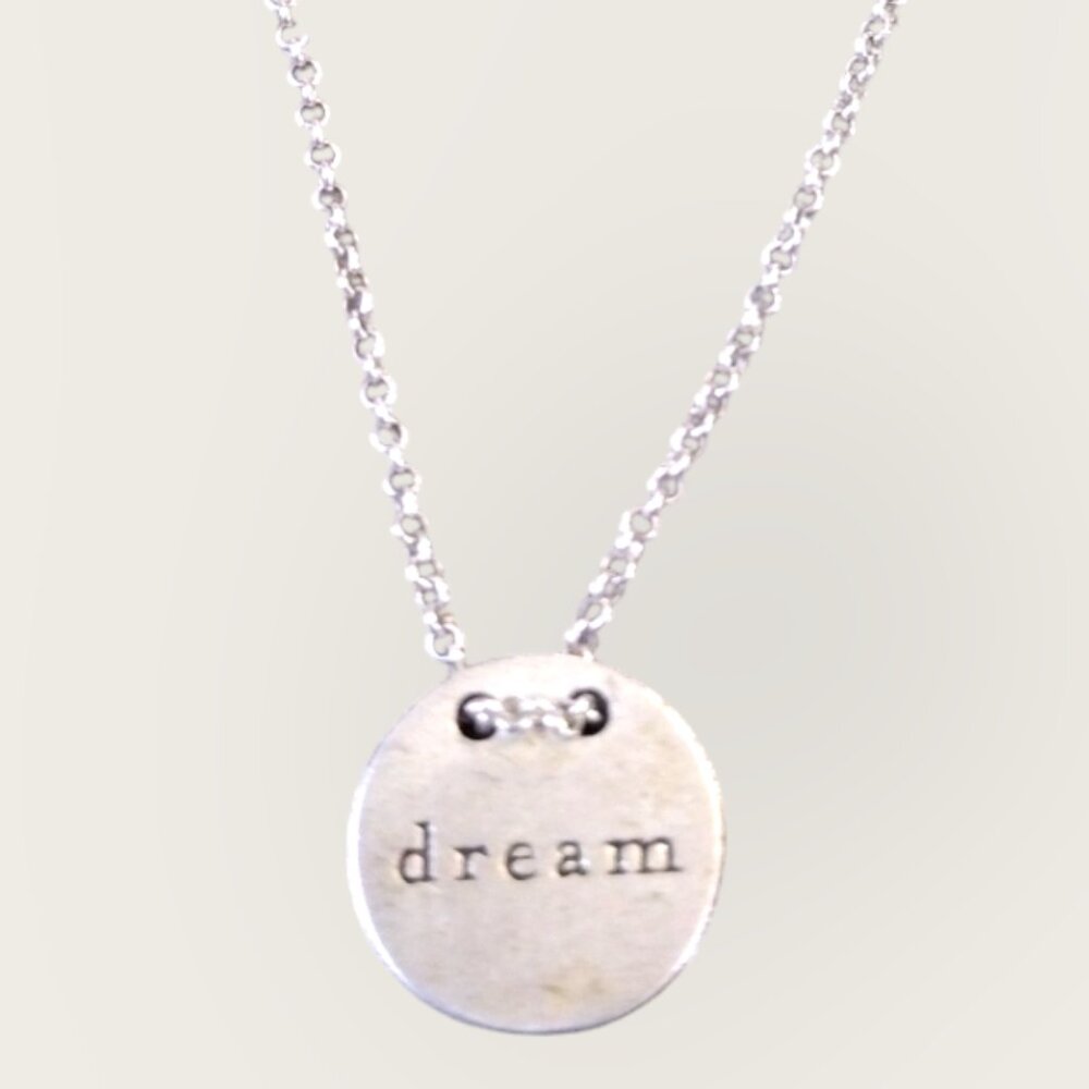 Sterling Silver Disc Dream Inspirational Necklace